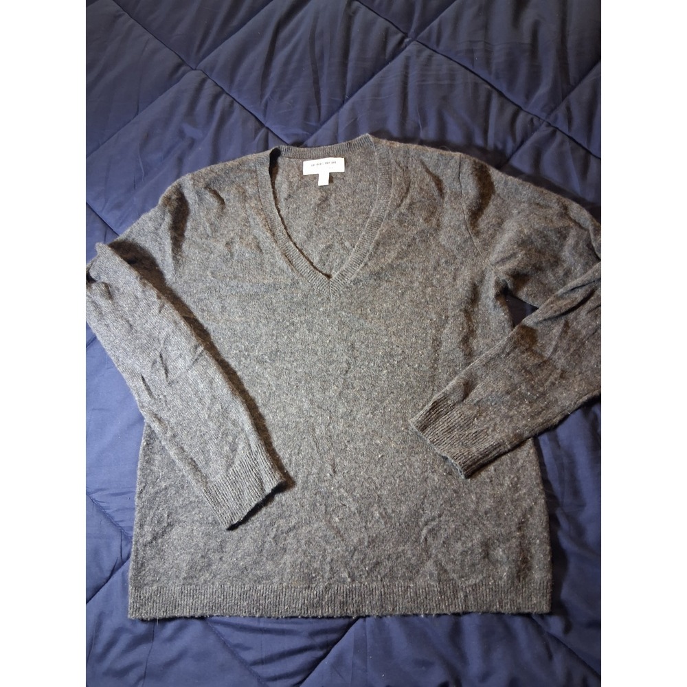 Nordstrom Womens‎ Gray 100% Cashmere V-Neck Long Sleeve Sweater Size M